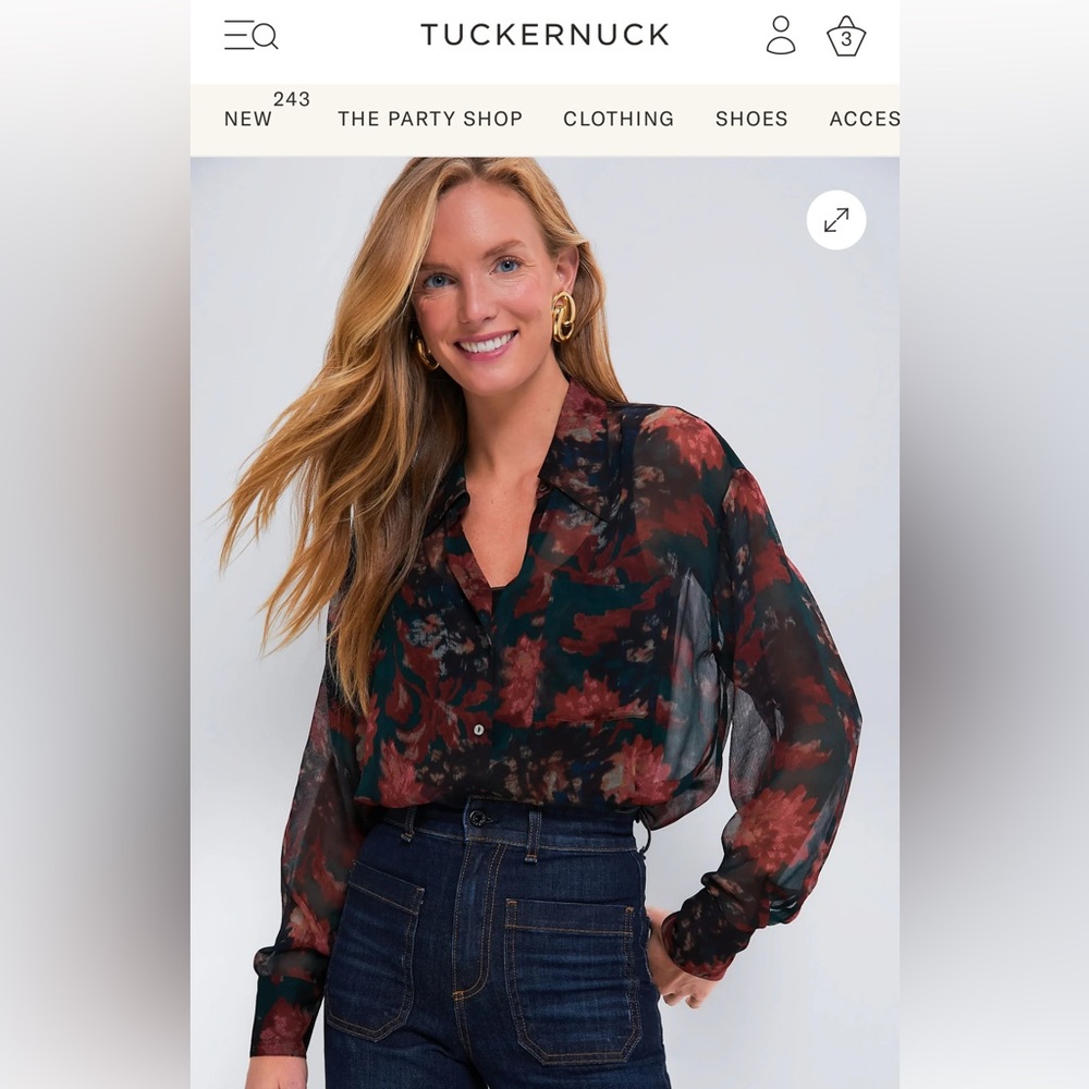 Tuckernuck persimmon sheer blouse